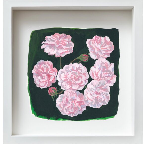 Orignal hand-painted soft pink carnations in Gouache - Picture 1 of 2